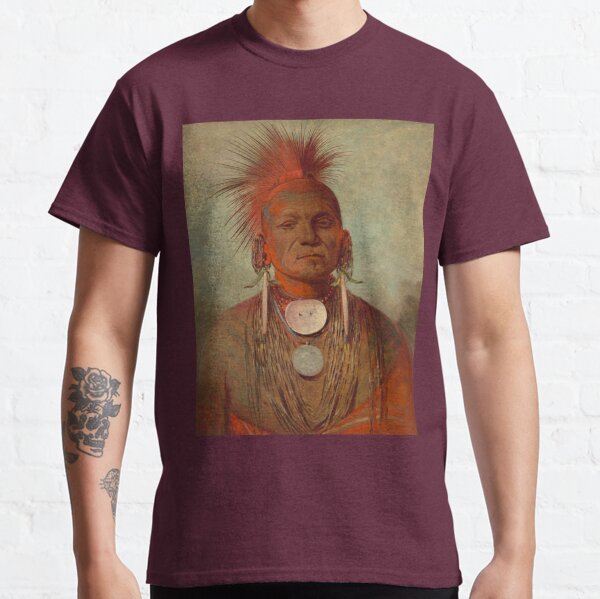 Native American Iowa Warrior George Catlin Art T-Shirt