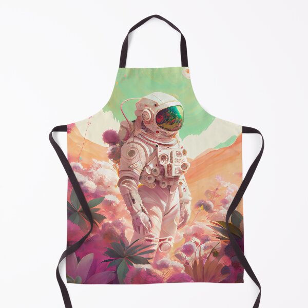 Item preview, White spacesuit astronaut in a strange unknown planet with flowers designed and sold by ladarkepoque.
