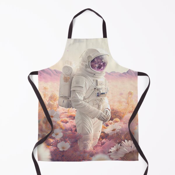Item preview, White spacesuit astronaut in a strange unknown planet with flowers designed and sold by ladarkepoque.