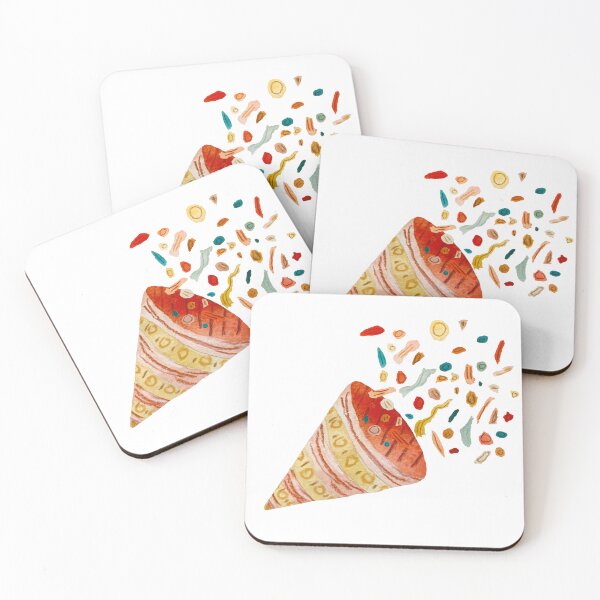 Artikelvorschau, Happy birthday color petard confetti a watercolor entworfen und verkauft von Yana Mustafina | Boho Soulful Designs.