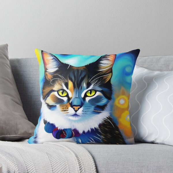Aperçu de l'œuvre Chat bleu nuit étoilée créée et vendue par sci-fAI.