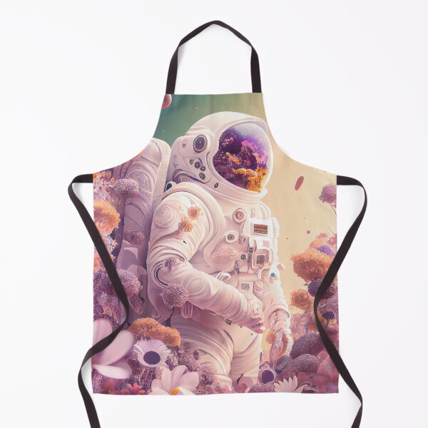 Item preview, White spacesuit astronaut in a strange unknown planet with flowers designed and sold by ladarkepoque.