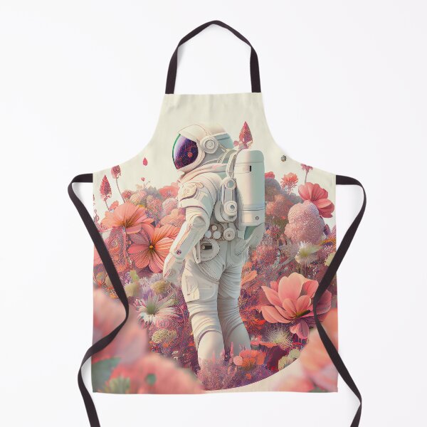 Item preview, White spacesuit astronaut in a strange unknown planet with flowers designed and sold by ladarkepoque.