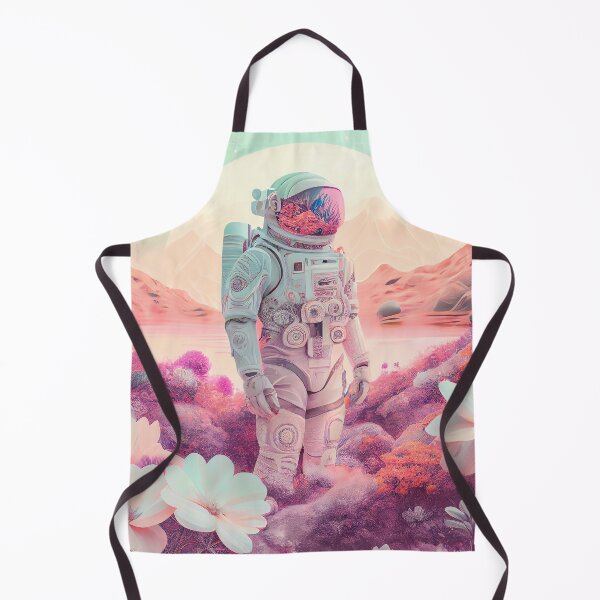 Item preview, White spacesuit astronaut in a strange unknown planet with flowers designed and sold by ladarkepoque.