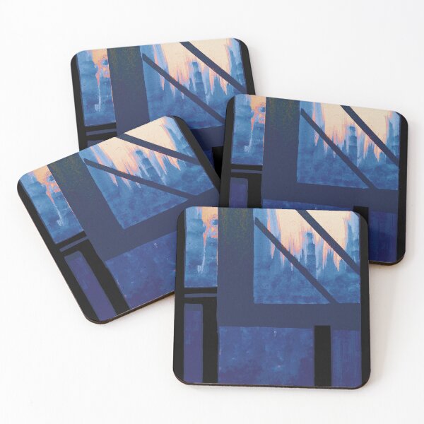 Item preview, Blue Cityscape early evening  designed and sold by BlackArtichoke.