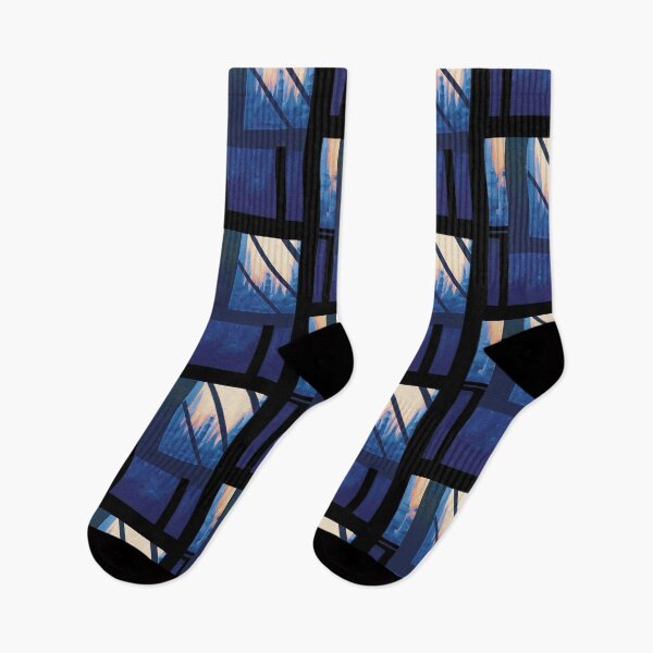 Item preview, Blue Cityscape early evening  designed and sold by BlackArtichoke.