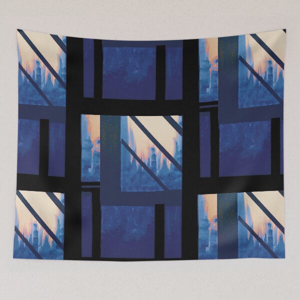 Item preview, Blue Cityscape early evening  designed and sold by BlackArtichoke.