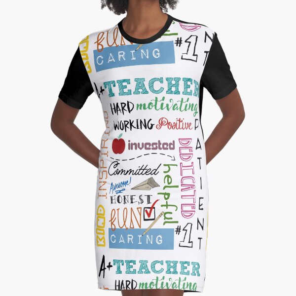 A+ Teacher Graphic T-Shirt Dress