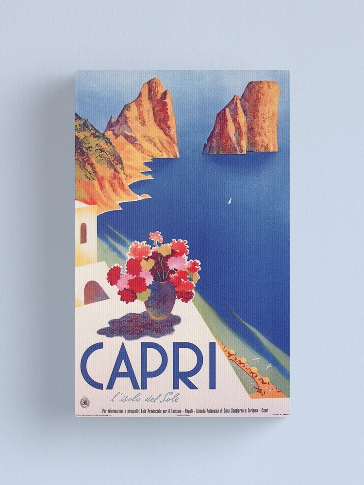 Alternate view of Vintage Capri Italy Travel Poster Canvas Print
