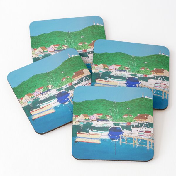 Item preview, Agios Stefanos Greek Boats Corfu Greece Landscape designed and sold by emmafifield.