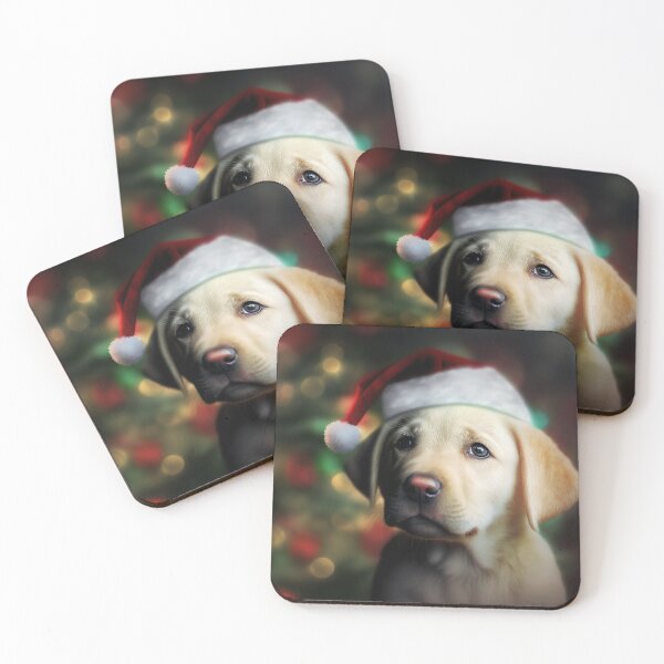 Item preview, Cute labrador puppy in a christmas hat designed and sold by designmetaspace.
