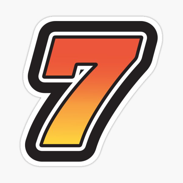 "Number Seven 7 Gradient Yellow Orange 3 Stroke" Sticker for Sale by ...