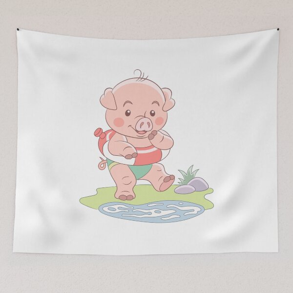 Item preview, Cute Pig Lifebuoy  designed and sold by Pixelish.