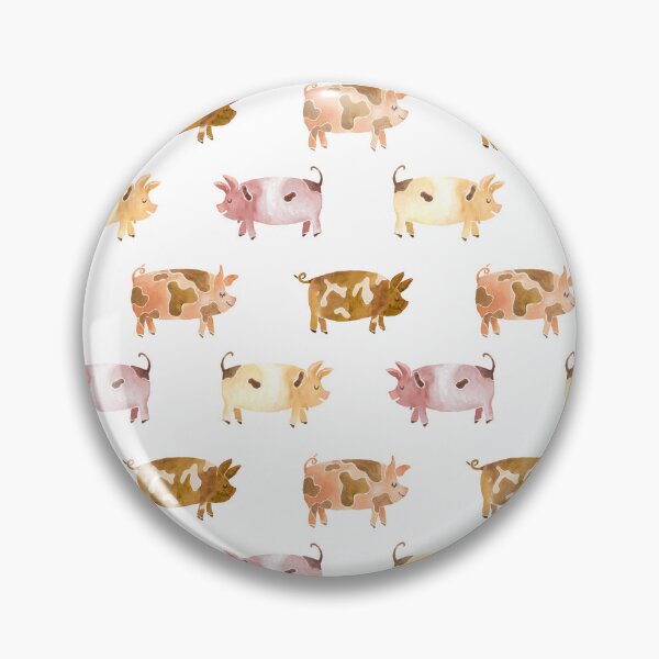 Item preview, Watecolor Pig Art Pattern designed and sold by SurfPixieArt.