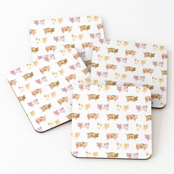 Item preview, Watecolor Pig Art Pattern designed and sold by SurfPixieArt.