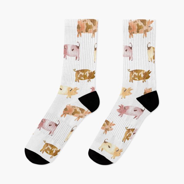 Item preview, Watecolor Pig Art Pattern designed and sold by SurfPixieArt.
