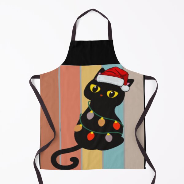 Item preview, santa black cat tangled up in christmas tree lights holiday designed and sold by Ahmed Graphic .