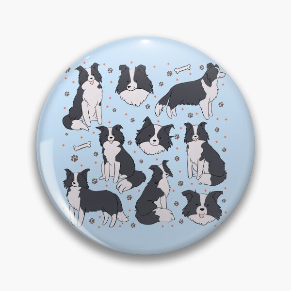Item preview, 9 cute border collie dog stickers pack - border collie illustration pattern  designed and sold by Yarafantasyart.