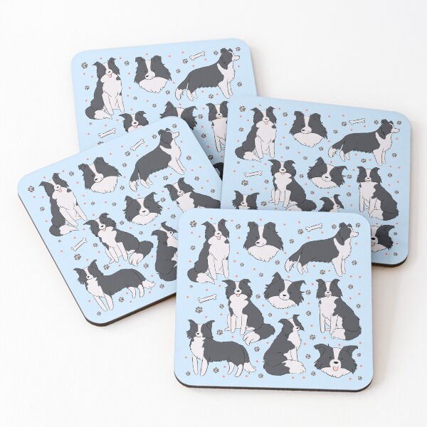 Item preview, 9 cute border collie dog stickers pack - border collie illustration pattern  designed and sold by Yarafantasyart.
