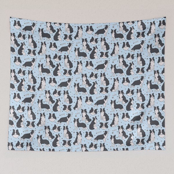 Item preview, 9 cute border collie dog stickers pack - border collie illustration pattern  designed and sold by Yarafantasyart.