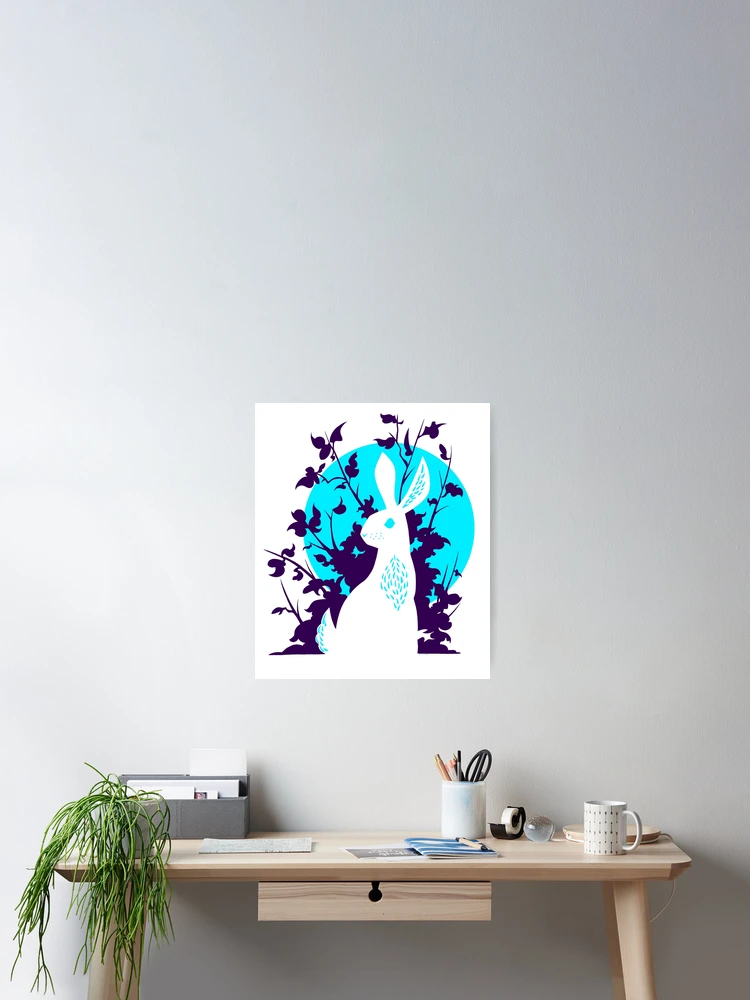 Thumbnail 2 of 3, Poster, Snow Rabbit designed and sold by KatHumanArt.