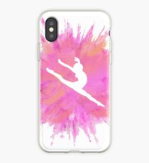 Pink Explosion Gymnastics Silhouette iPhone Case