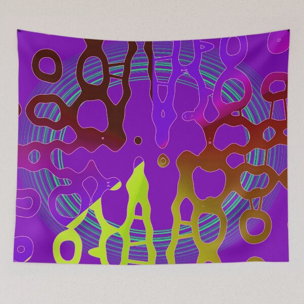 Item preview, Yellow bronze and purple asymmetrical geometrical shapes by Code03. designed and sold by Code03.