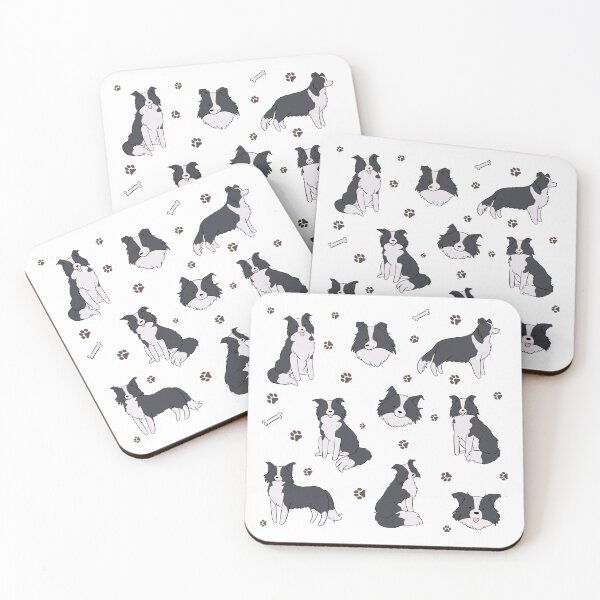 Item preview, 9 cute border collie dog stickers pack - border collie illustration pattern  - gift for border collie owner  designed and sold by Yarafantasyart.