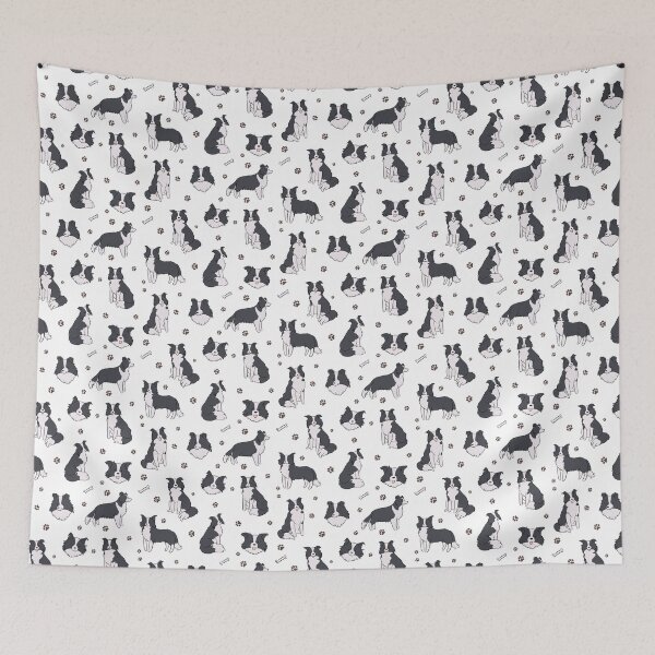 Item preview, 9 cute border collie dog stickers pack - border collie illustration pattern  - gift for border collie owner  designed and sold by Yarafantasyart.