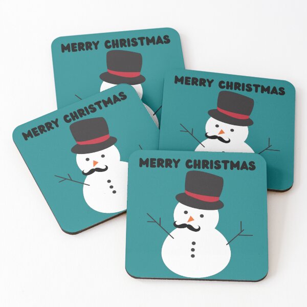 Item preview, Merry Christmas - Cute Funny Snowman with Mustache and Carrot designed and sold by Trendy-Now.