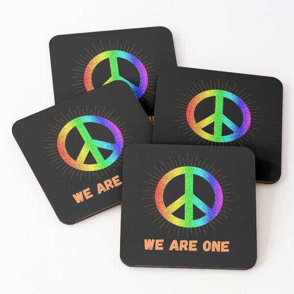 Item preview, We Are One. Retro Rainbow Peace Sign designed and sold by Lost-World-Shop.