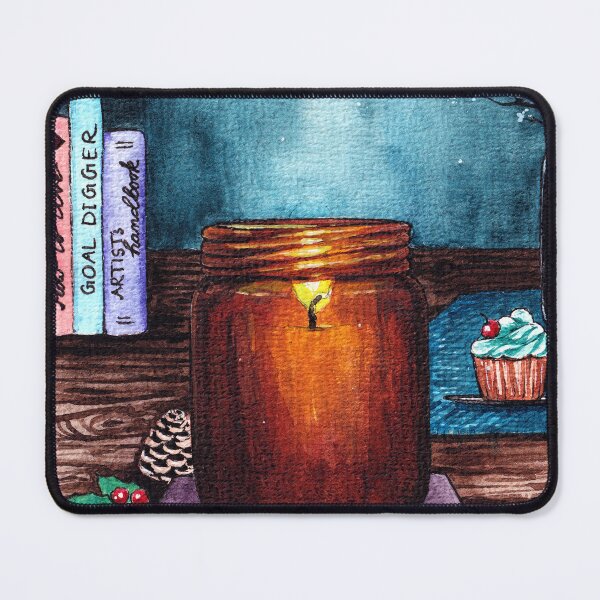 Item preview, Jar Candle And Books Cosy Art In Watercolor  designed and sold by Oirabot.