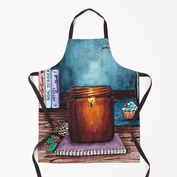 Item preview, Jar Candle And Books Cosy Art In Watercolor designed and sold by Oirabot.