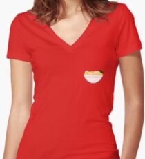 Camiseta entallada de cuello en V Ramen japonés
