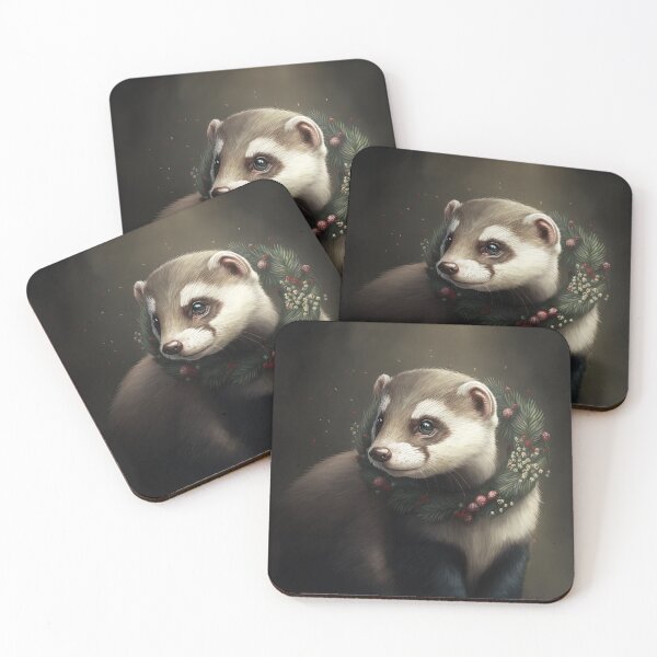 Item preview, Festive Ferret Winter Holidays / Christmas designed and sold by Ealaionta Design.