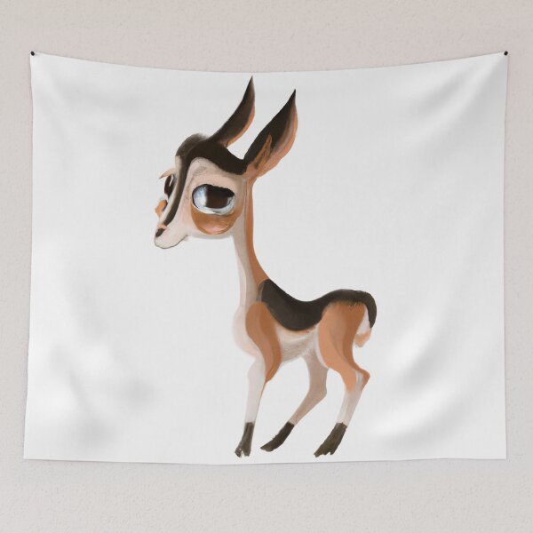 Item preview, Cute Antelope Drawing designed and sold by WeHeartAnimals.