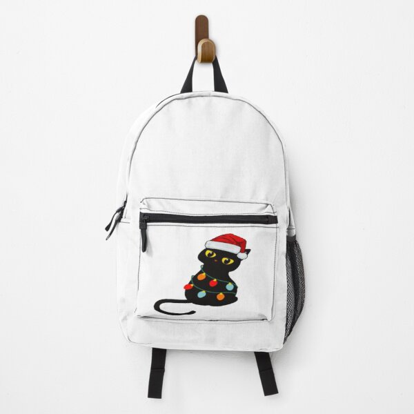 Item preview, santa black cat tangled up in christmas tree lights holiday designed and sold by Ahmed Graphic .