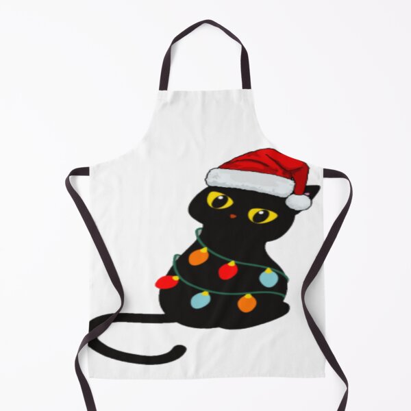 Item preview, santa black cat tangled up in christmas tree lights holiday designed and sold by Ahmed Graphic .