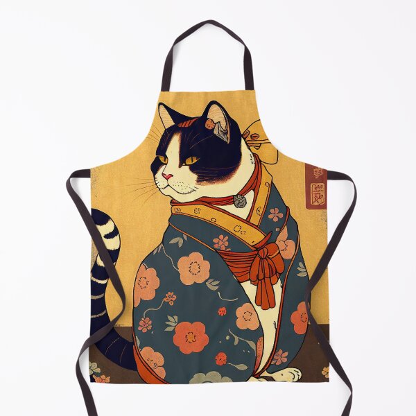 Item preview, Balck and White cat - Japanese style designed and sold by KoolArtDistrict.