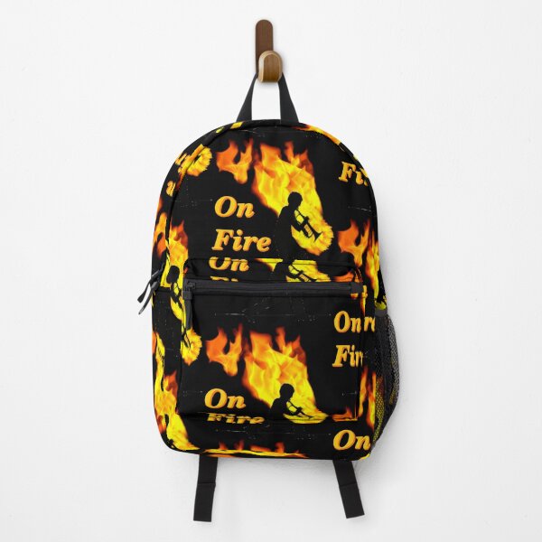 Item preview, Trumpet player on fire designed and sold by CottagePop.