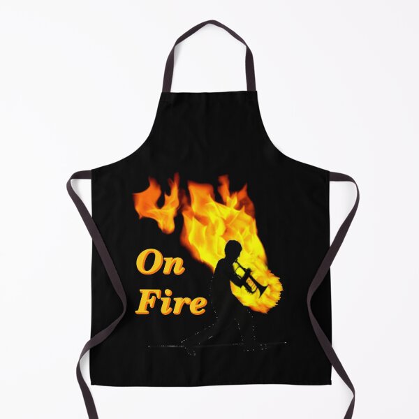 Item preview, Trumpet player on fire designed and sold by CottagePop.