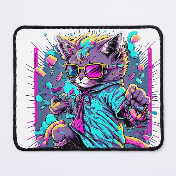 Item preview, Retrowave Cat designed and sold by Valentin Mladin.