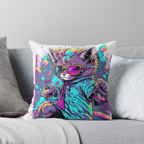Item preview, Retrowave Cat designed and sold by Valentin Mladin.