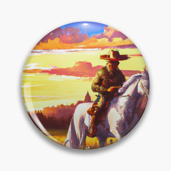 Item preview, Oil Painting of American cowboy riding a horse designed and sold by Vansh Arora.