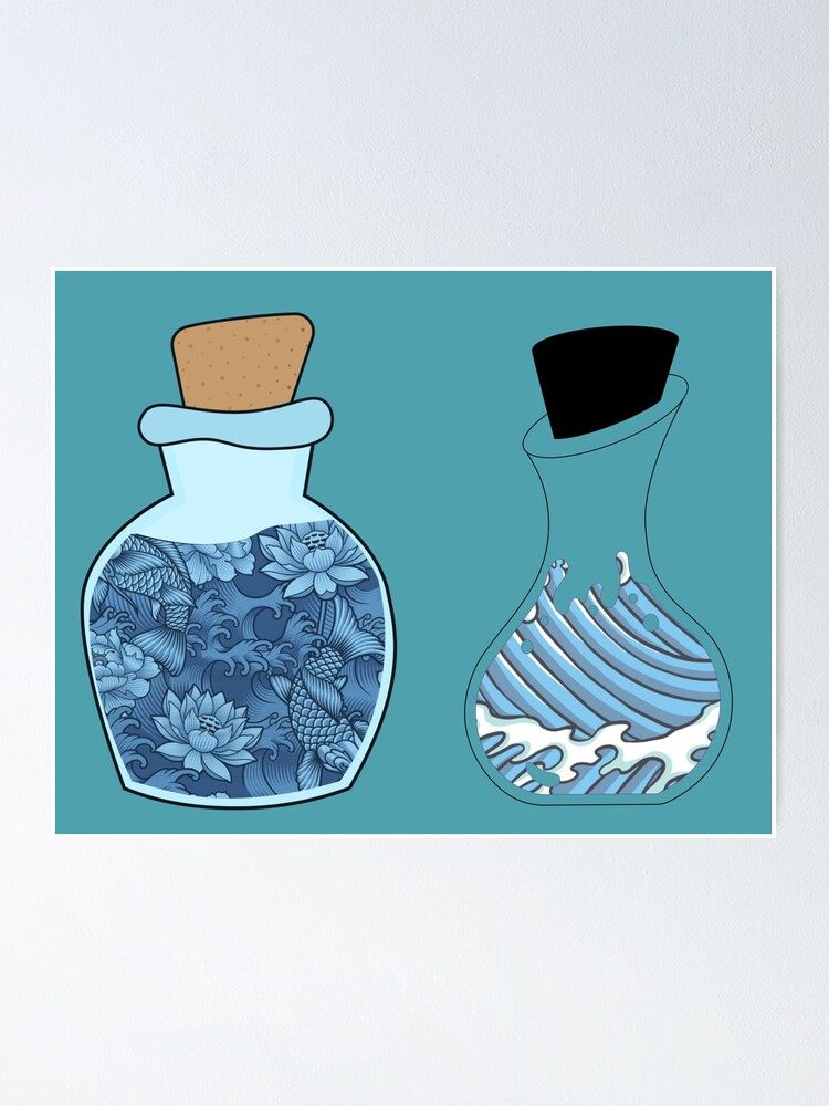 "Japanese water in the glass stickerpack" Poster for Sale by dannyjar