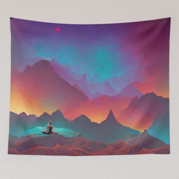 Item preview, Yoga Sunset in water color designed and sold by printiesart.
