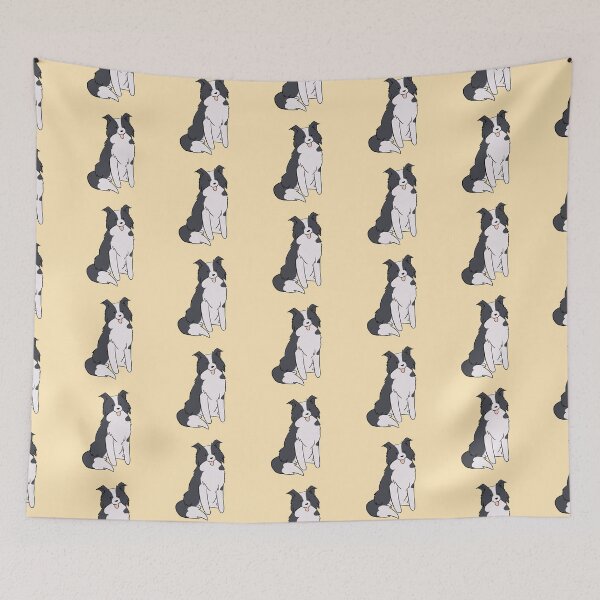 Item preview, cute border collie dog sitting - border collie illustration  designed and sold by Yarafantasyart.