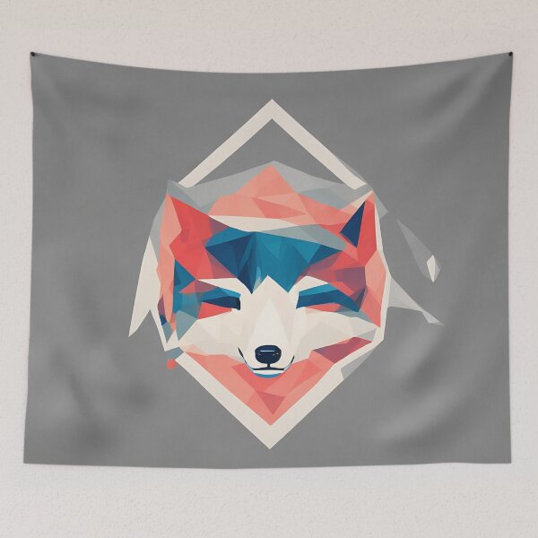 Item preview, Arctic fox logo, geometric, vector, symmetrical, minimalism, trending dribbble, behance designed and sold by DrawItOnce.