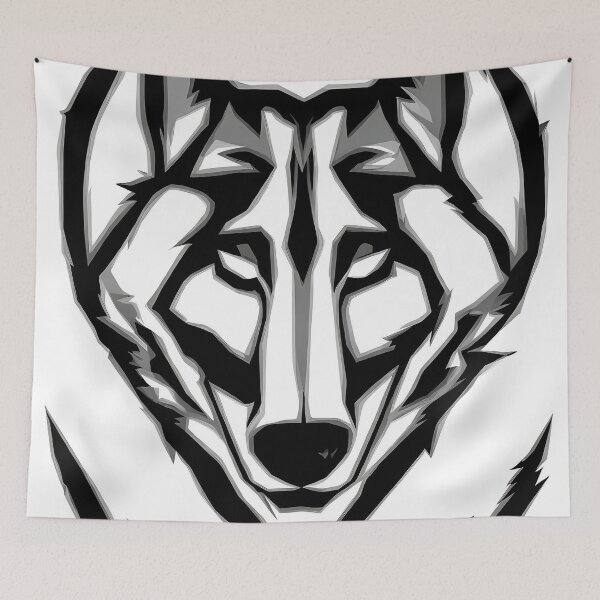 Item preview, Wolf logo, geometric, vector, symmetrical, minimalism, trending dribbble, behance designed and sold by DrawItOnce.
