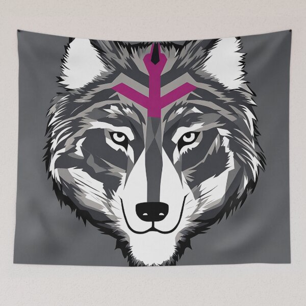 Item preview, Wolf logo, geometric, vector, symmetrical, minimalism, trending dribbble, behance designed and sold by DrawItOnce.